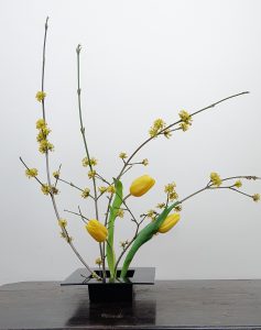 Yellow tulip flower arrangement