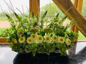 Yellow and green flower arrangement