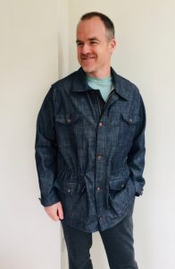 Man in handmade denim jacket