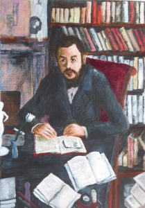 Copy of a portrait of Gustav Geffroy by Cézanne.