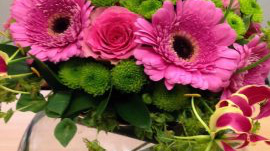 Pink gerberas in a flower arrangement