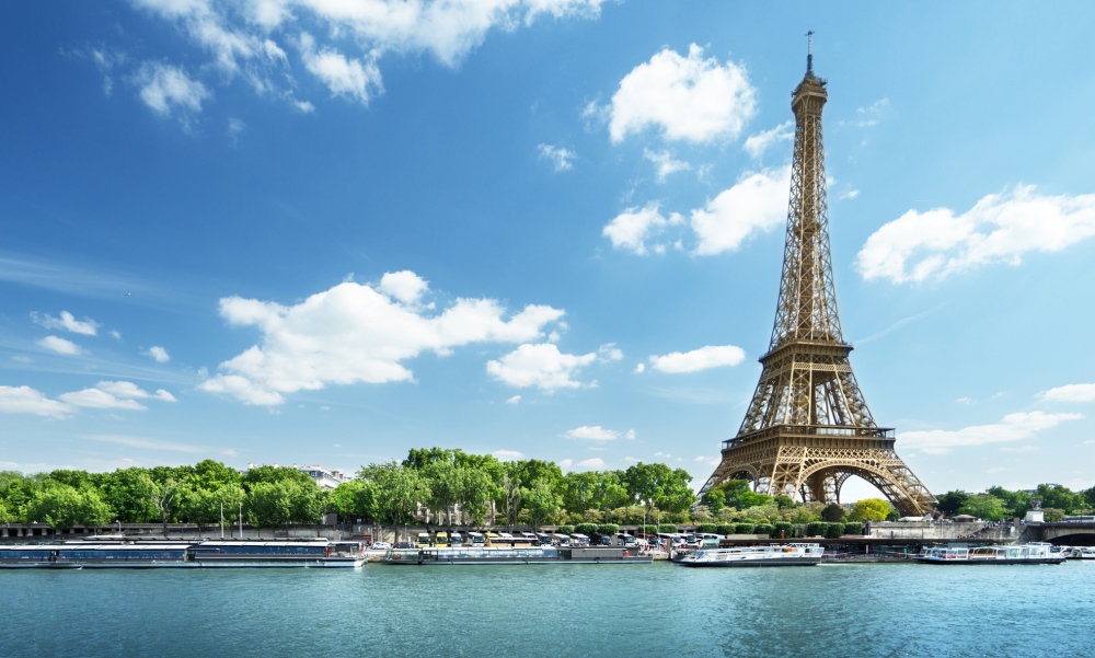 The Eiffel Tower and the Seine river in Paris