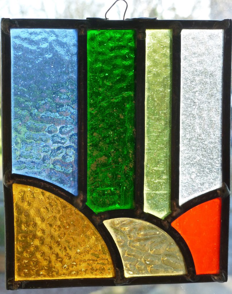 Fun forms stained glass tile