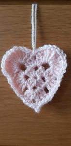 Crochet pink heart