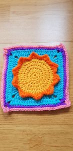 Colourful crochet square