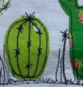 machine embroidered cactuses