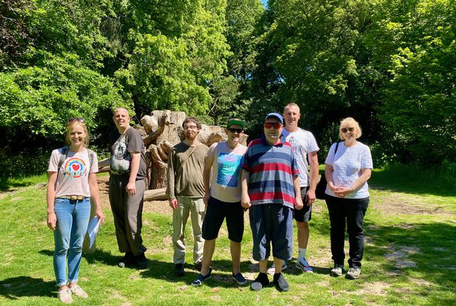 Group of learners and tutors at park