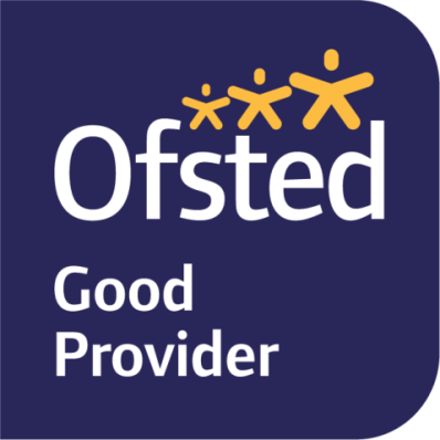 Ofsted Good Provider logo with white lettering and navy blue background