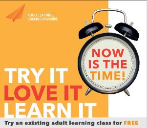 Try It, Love It, Learn It logo with orange clock