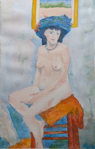 Painting of a woman in a hat