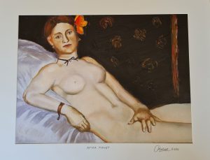 Painting of Olympia in style of Manet